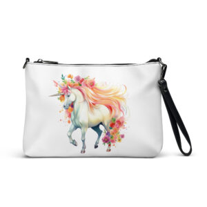 prancing flower unicorn Crossbody bag